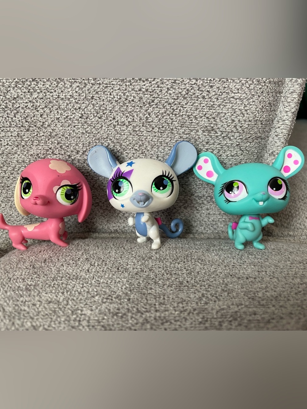 Authentic LPS Littlest Pet Shop Lot 3 Pink Dachshund Mouse #2735 #2684 #2845⁠